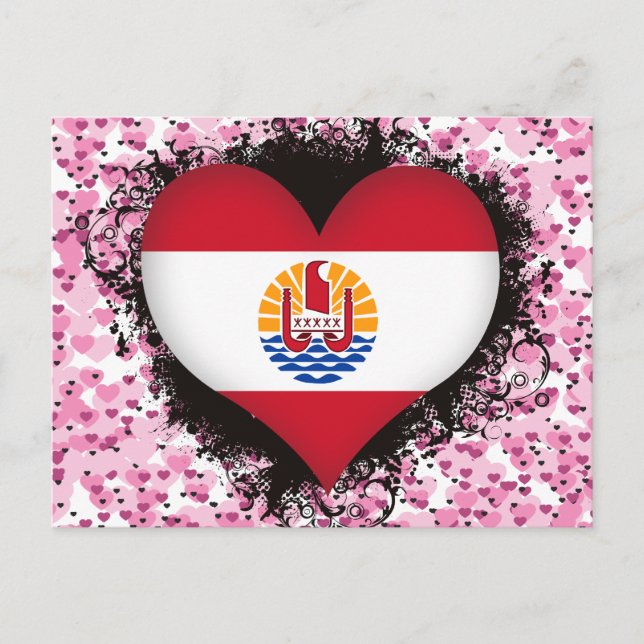 Vintage I Love French Polynesia Postcard (Front)