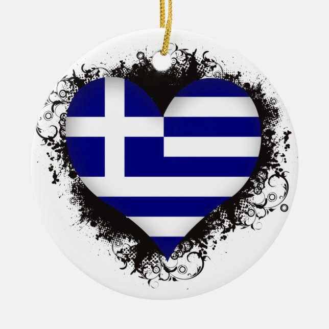 Vintage I Love Greece Ceramic Ornament (Front)