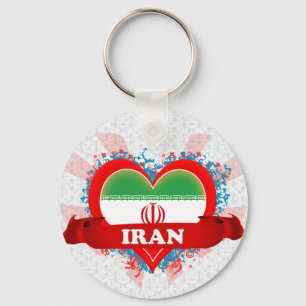 Vintage I Love Iran Keychain