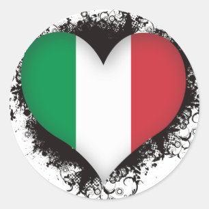 Vintage I Love Italy Classic Round Sticker