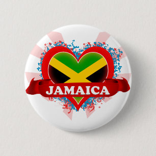 Vintage I Love Jamaica 2 Inch Round Button