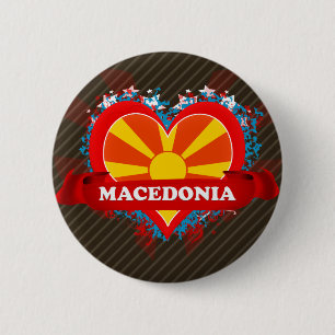 Vintage I Love Macedonia 2 Inch Round Button