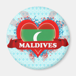 Vintage I Love Maldives Magnet