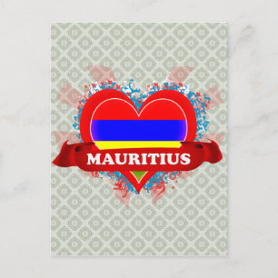 Vintage I Love Mauritius Postcard