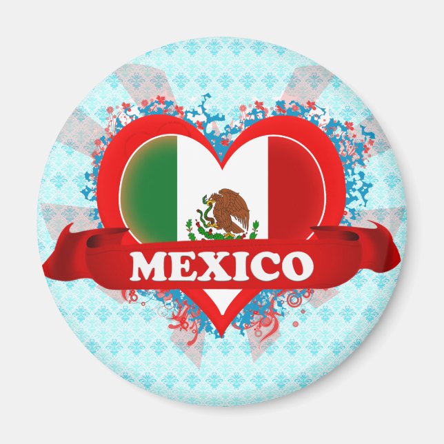Vintage I Love Mexico Magnet (Front)