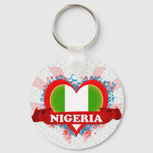 Vintage I Love Nigeria Keychain