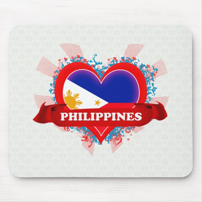 Vintage I Love Philippines Mouse Pad (Front)