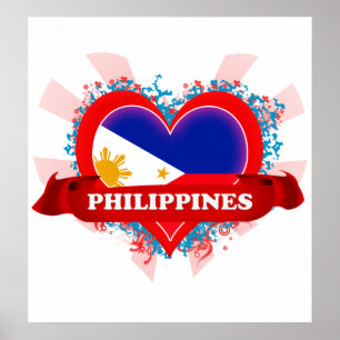 Vintage I Love Philippines Poster