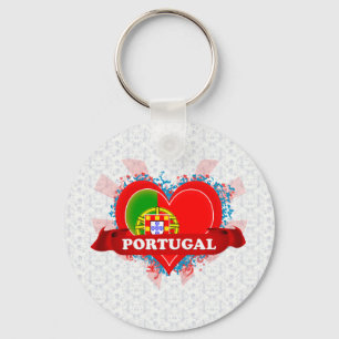Vintage I Love Portugal Keychain