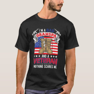 Vintage I m A Dad Grandpa And A Veteran Nothing Sc T-Shirt