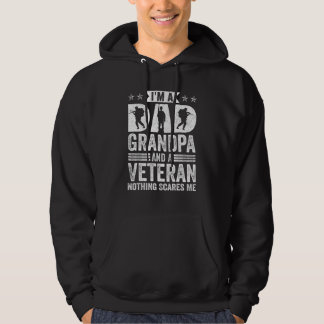 Vintage I m A Dad Grandpa And Veteran Nothing Scar Hoodie