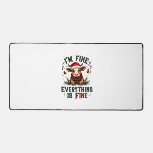 Vintage I’m Fine Everything Is Fine Highland Cow C Desk Mat