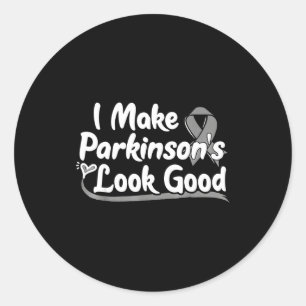 Vintage I Make Parkinsons Look Good With Heart Gra Classic Round Sticker