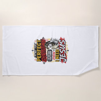 Vintage I Need Jesus Christian T-Shirt Design_1 Beach Towel