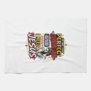Vintage I Need Jesus Christian T-Shirt Design_1 Kitchen Towel