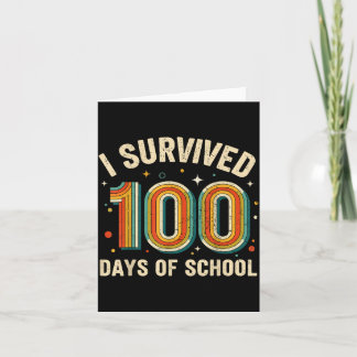 Vintage I Survived 100 Days Of School Students Tea Card
