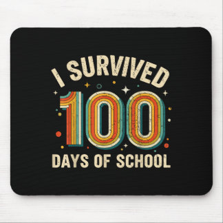 Vintage I Survived 100 Days Of School Students Tea Mouse Pad