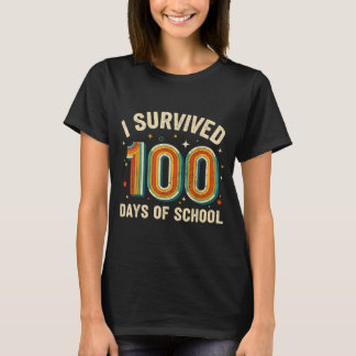 Vintage I Survived 100 Days Of School Students Tea T-Shirt