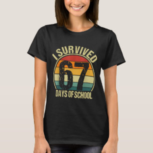 Vintage I Survived 67 Days Of School Funny Meme Te T-Shirt