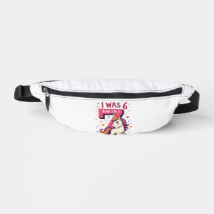 Vintage I Was 6 Now I'm 7 Unicorn Birthday Girl Re Fanny Pack