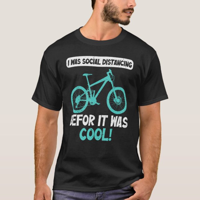 Vintage I Was Social Distancing Bicycle Shirt Funn (Front)