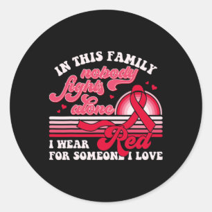 Vintage I Wear Red For Someone Blood Cancer Awaren Classic Round Sticker