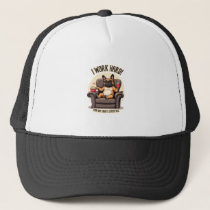 Vintage I Work Hard for My Dog's Lifestyle French  Trucker Hat
