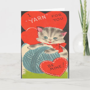 Vintage I "Yarn" pour votre carte Saint Valentin
