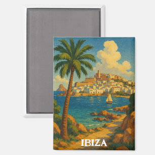 Vintage Ibiza Travel Retro Balearic Island Magnet