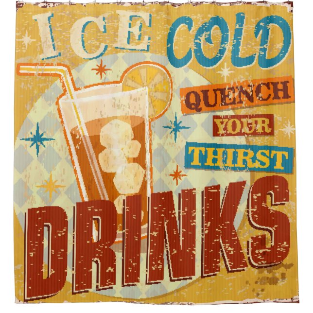 Vintage Ice Cold Drinks metal sign. vintage, soda, (Front)
