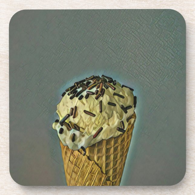 Vintage ice cream art coaster (Front)