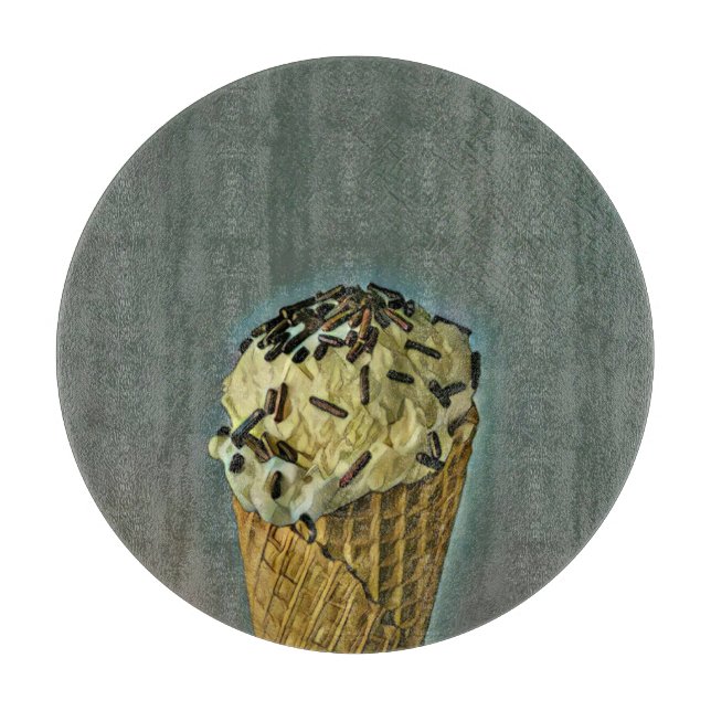 Vintage ice cream art cutting board (Front)