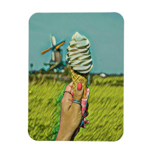 Vintage ice cream artwork magnet
