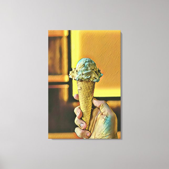 Vintage ice cream cone canvas print (Front)