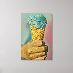 Vintage ice cream cone canvas print