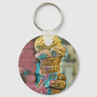 Vintage ice cream cone keychain