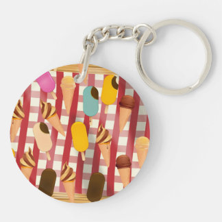 Vintage Ice Cream Picnic Keychain