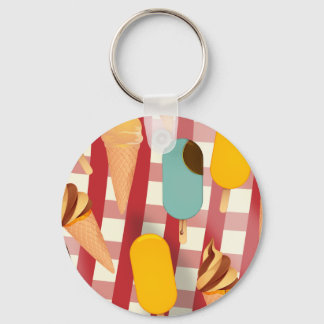Vintage Ice Cream Picnic Keychain