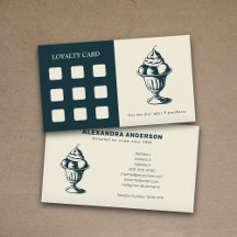 Vintage Ice Cream Sundae Loyalty Card