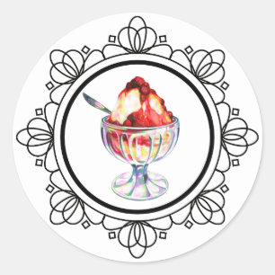 Vintage ice cream sundae sticker