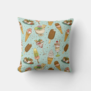 Vintage Ice Cream Throw Pillow