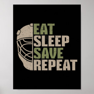 Vintage Ice Hockey Goalie Poster