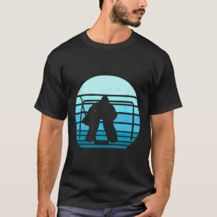 Vintage Ice Hockey Player Blue Hockey Team Retro H T-Shirt