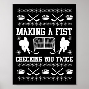 Vintage Ice Hockey Player Coach Sports Lover Graph Poster