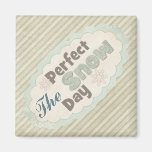 Vintage ice skates cute rustic winter snow day magnet