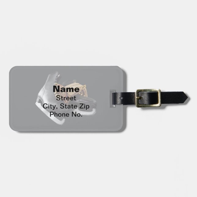 Vintage Ice Skates Luggage Tag (Front Horizontal)