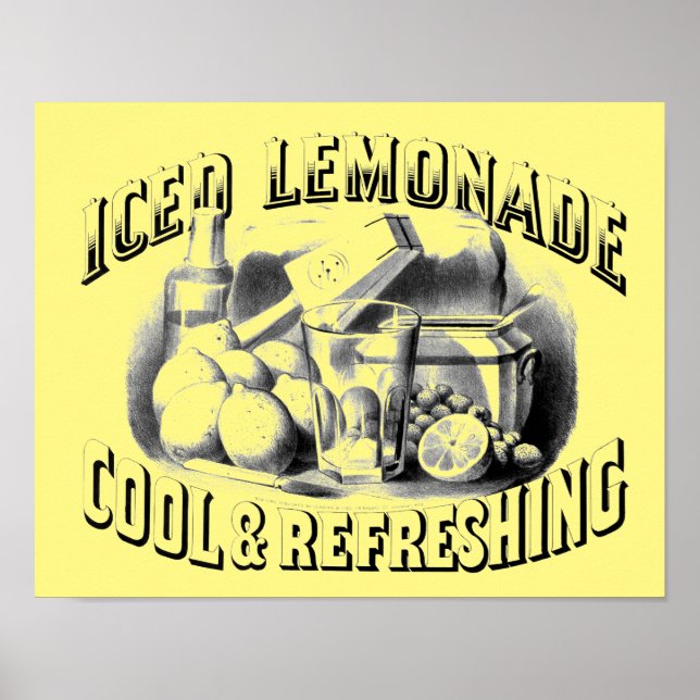 Vintage Iced Lemonade by Currier & Ives Poster (Front)