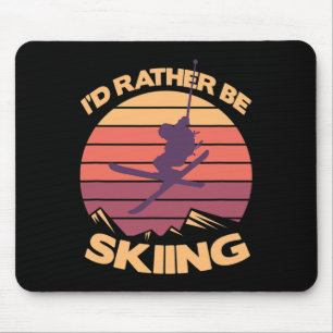 Vintage I'd Rather Be Skiing Freestyle Snowboardin Mouse Pad