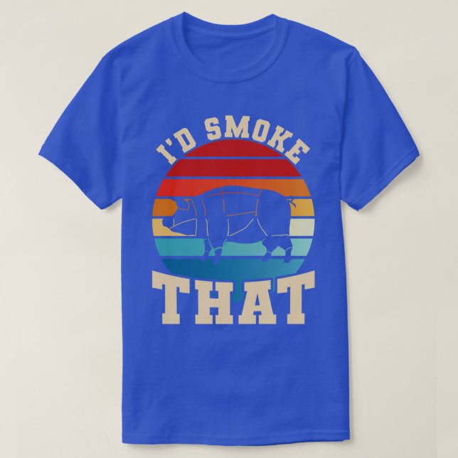 Vintage Id Smoke That Bacon Barbecue T-Shirt (Design Front)