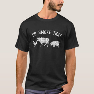 Vintage I'd Smoke That Funny Retro BBQ Meat Smoker T-Shirt